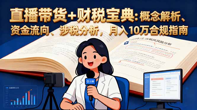 直播带货+财税宝典:概念解析、资金流向、涉税分析,月入10万合规指南-董叔项目网