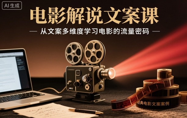 电影解说文案课，从文案多维度学习电影的流量密码-董叔项目网