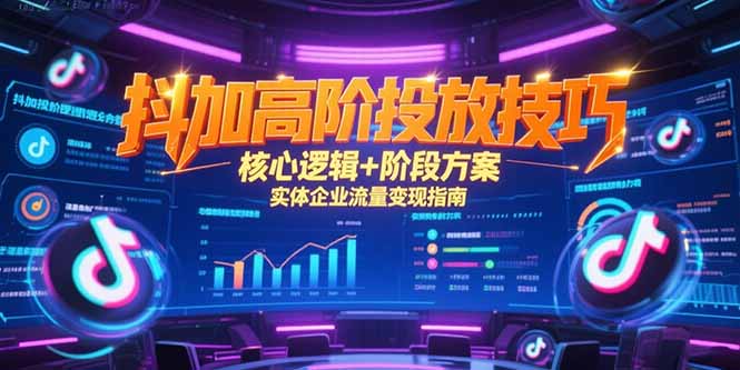 抖加高阶投放技巧，核心逻辑+阶段方案，实体企业流量变现指南-董叔项目网