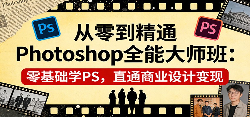 从零到精通Photoshop全能大师班：零基础学PS，直通商业设计变现-董叔项目网