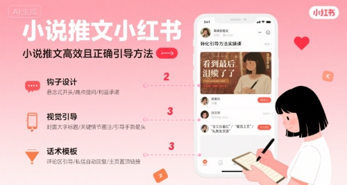 小说推文小红书高转化引导方法实操课，小说推文高效且正确引导方法-董叔项目网