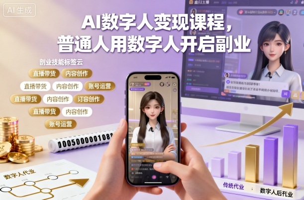 AI数字人变现课程,普通人用数字人开启副业-董叔项目网