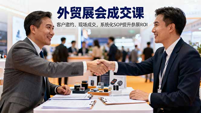 外贸展会成交课，含目标制定、客户邀约、现场成交，系统化SOP提升参展ROI-董叔项目网