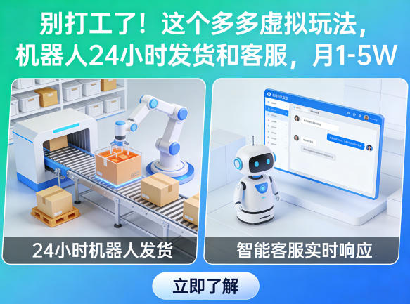 别打工了!这个多多虚拟玩法,机器人24小时发货和客服,月1-5W【揭秘】-董叔项目网