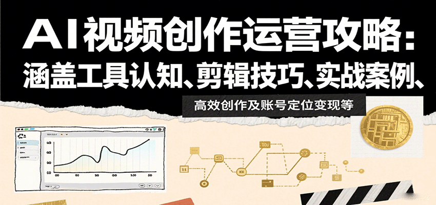 AI视频创作运营攻略：涵盖工具认知、剪辑技巧、实战案例、高效创作及账号定位变现等-董叔项目网