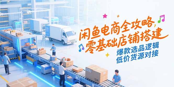 闲鱼电商全攻略，零基础店铺搭建，爆款选品逻辑，低价货源对接-董叔项目网