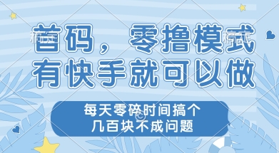 首码零撸项目，有快手就可以做，每天业务时间搞个几张不是问题【揭秘】-董叔项目网