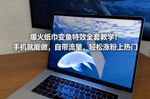 爆火纸巾变鱼特效全套教学!手机就能做,自带流量,轻松涨粉上热门-董叔项目网