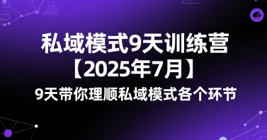 私域模式9天训练营【2025年7月】9天带你理顺私域模式各个环节-董叔项目网