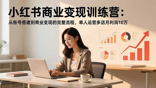 小红书商业变现训练营:从账号搭建到商业变现的完整流程,单人运营多店月利润10万-董叔项目网