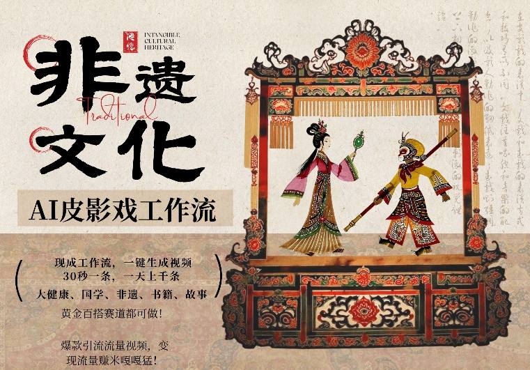 AI一键生成民俗文化非遗皮影戏视频,一刀不剪无需剪辑,30S一条,一天上百条,流量财富嘎嘎猛-董叔项目网