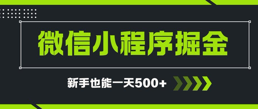 微信小程序自撸广告项目，0投资暴力玩法，新手小白一天轻松500+-董叔项目网