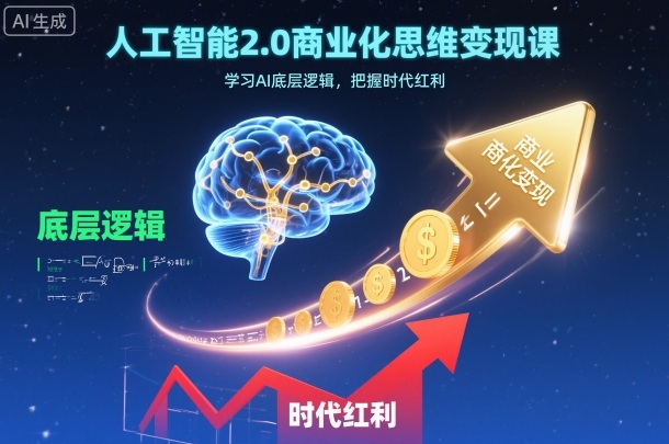 人工智能2.0商业化思维变现课，学习AI底层逻辑，把握时代红利-董叔项目网