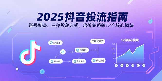 2025抖音投流指南，账号准备、三种投放方式、出价策略等12个核心模块-董叔项目网