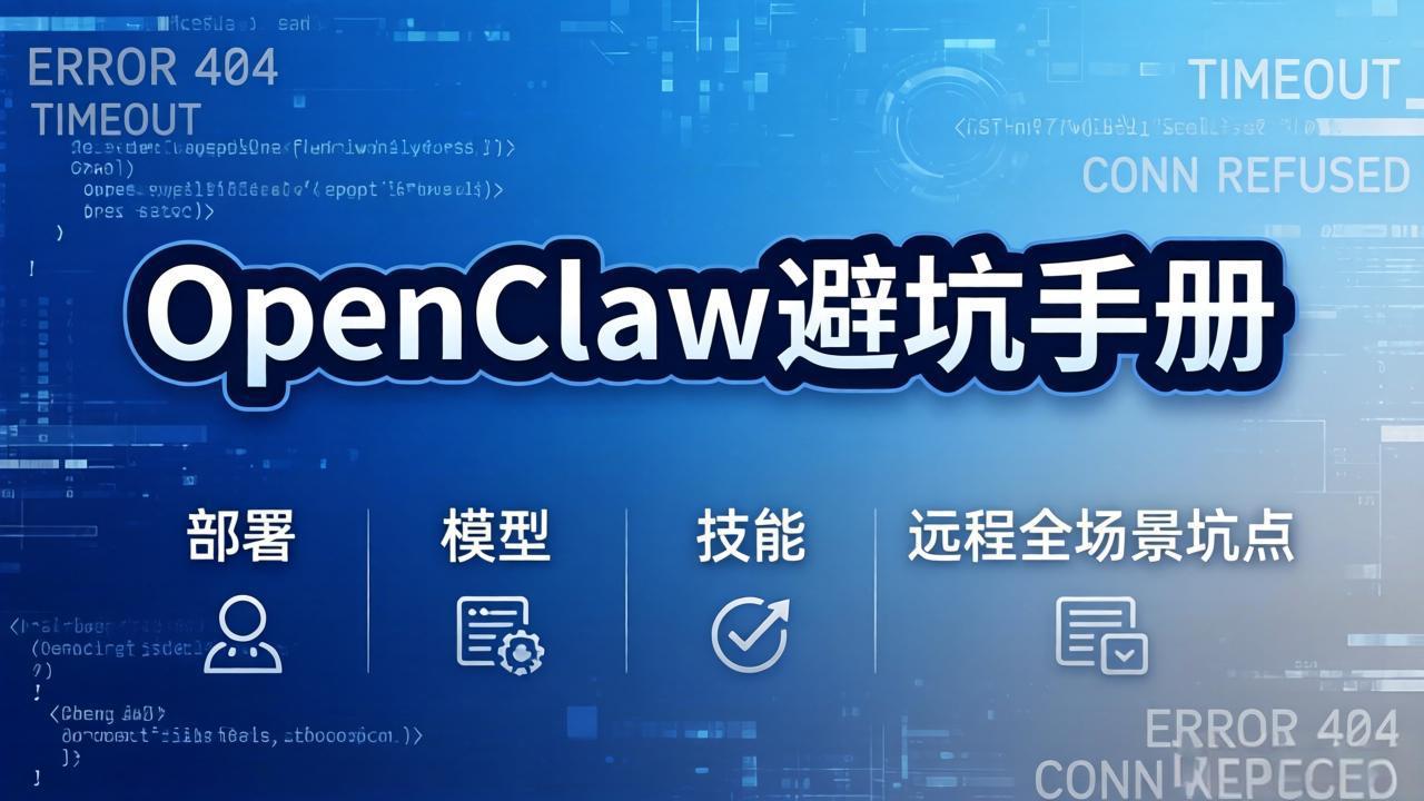 OpenClaw避坑手册：部署+模型+技能+远程全场景坑点，一次性给你说全，少走弯路-董叔项目网