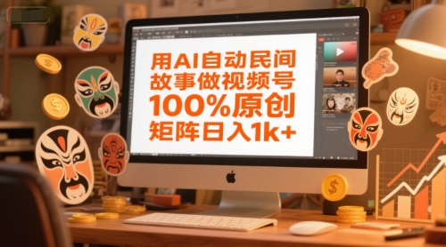 用AI自动民间故事做视频号，100%原创，矩阵日入1k+-董叔项目网