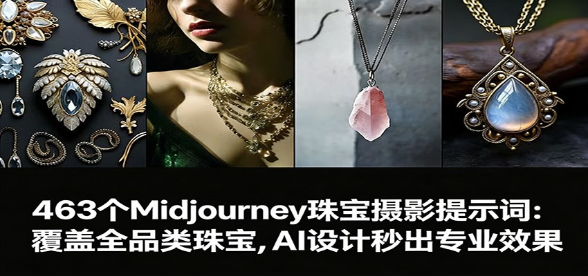 图片[1]-463个Midjourney珠宝摄影提示词：覆盖全品类珠宝，AI设计秒出专业效果-董叔项目网
