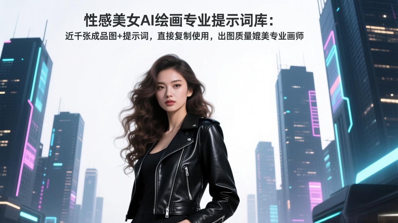 性感美女AI绘画专业提示词库：近千张成品图+提示词，直接复制使用，出图质量媲美专业画师-董叔项目网