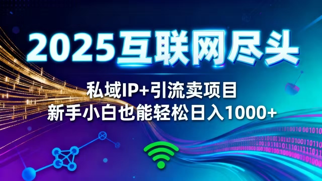 2025网创尽头王炸项目!私域 IP + 精准引流,新手小白在家躺赚日入 1000+-董叔项目网