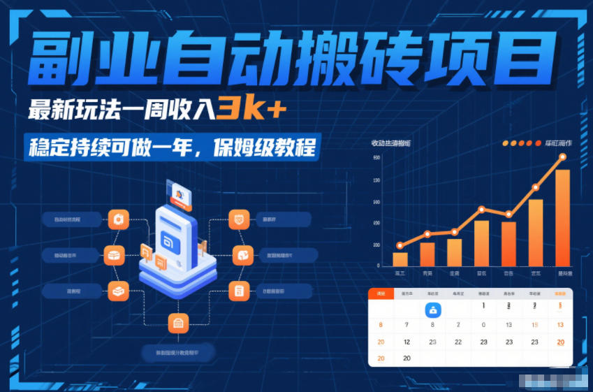 副业自动搬砖项目，最新玩法一周收入3k+，稳定持续可做一年，保姆级教程【揭秘】-董叔项目网
