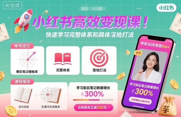 小红书高效变现课，快速学习小红书完整体系和具体落地打法-董叔项目网