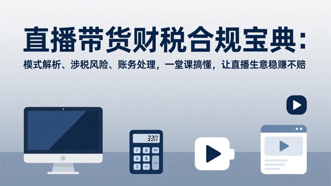 直播带货财税合规宝典：模式解析、涉税风险、账务处理，一堂课搞懂，让直播生意稳赚不赔-董叔项目网