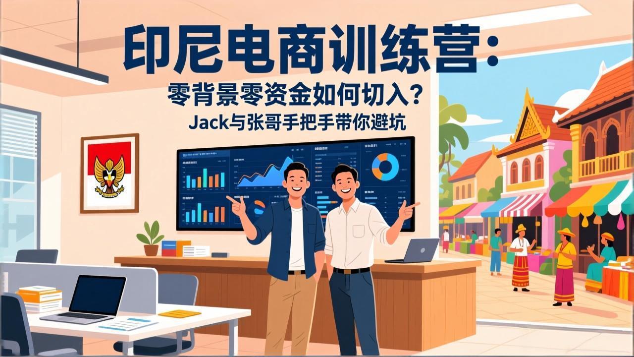 印尼电商训练营：零背景零资金如何切入？Jack与张哥手把手带你避坑-董叔项目网