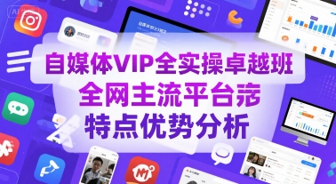 自媒体VIP全实操卓越班，全网主流平台特点优势分析-董叔项目网