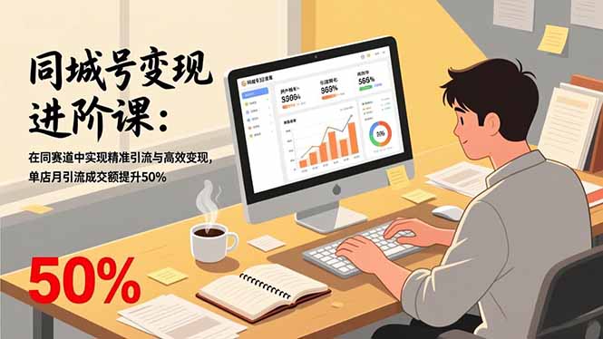 同城号变现进阶课:在同城赛道中实现精准引流与高效变现,单店月引流成交额提升50%-董叔项目网