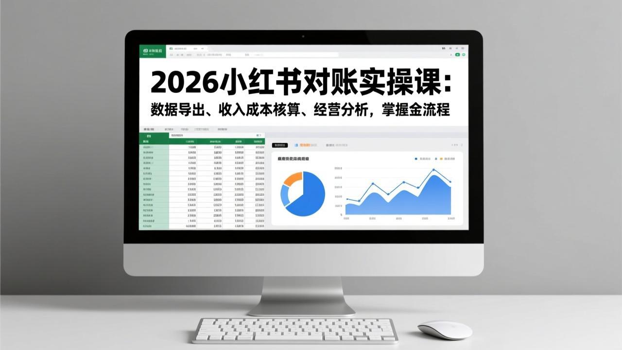 2026小红书对账实操课：数据导出、收入成本核算、经营分析，掌握全流程-董叔项目网