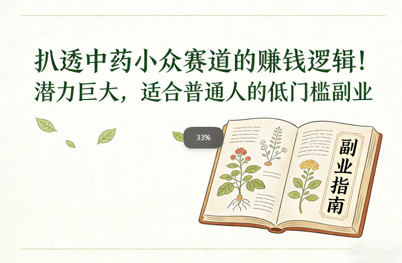 扒透中药小众赛道的賺米逻辑,潜力巨大,适合普通人的低门槛副业-董叔项目网