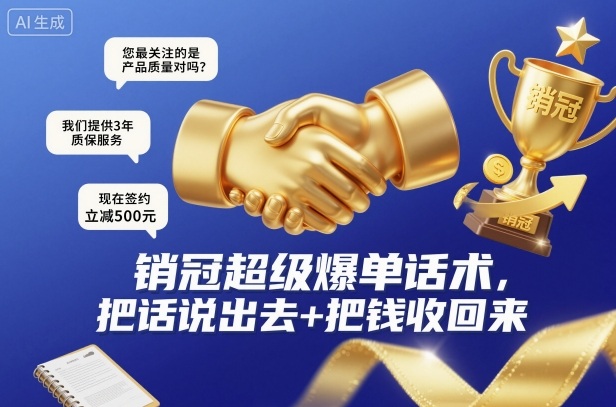 销冠超级爆单话术,把话说出去+把钱收回来-董叔项目网