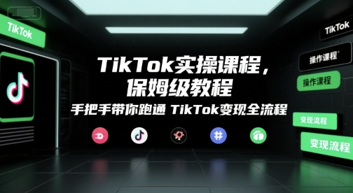 TikTok实操课程，保姆级教程，手把手带你跑通TikTok变现全流程-董叔项目网