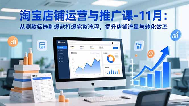 淘宝店铺运营与推广课-11月：从测款筛选到爆款打爆完整流程，提升店铺流量与转化效率-董叔项目网