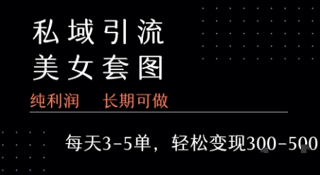 私域卖套图每天3-5单   每单利润99-2张+-董叔项目网