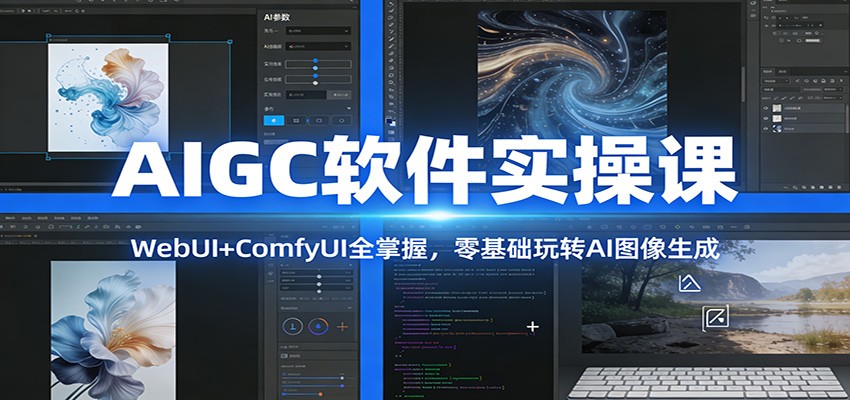 AIGC软件实操课：WebUI+ComfyUI全掌握，零基础玩转AI图像生成-董叔项目网