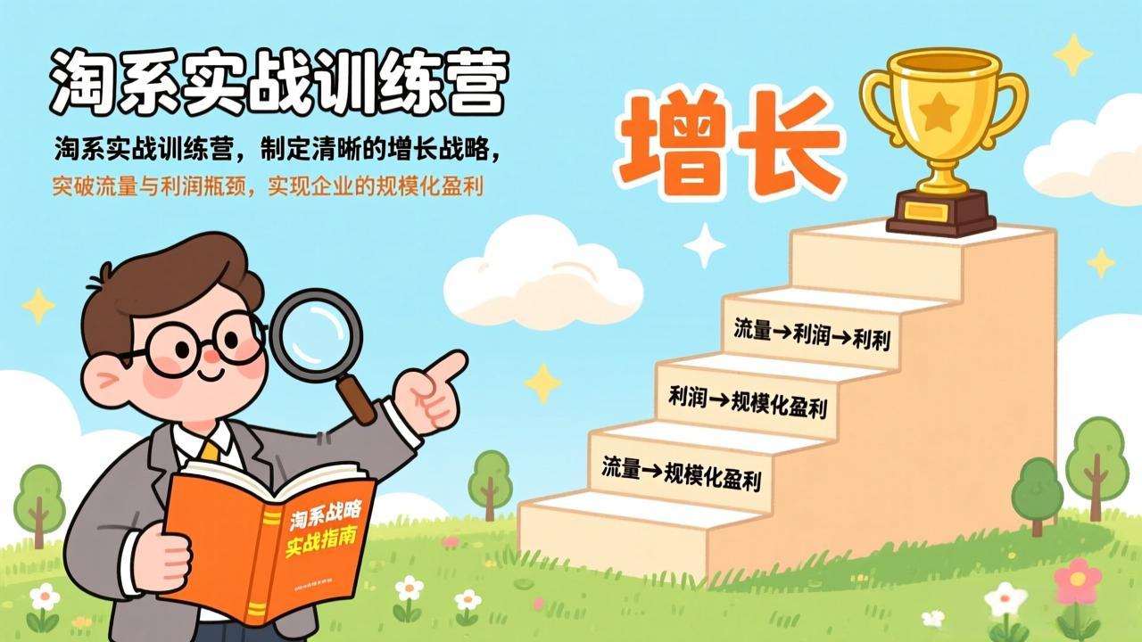 淘系实战训练营，制定清晰的增长战略，突破流量与利润瓶颈，实现企业的规模化盈利-董叔项目网