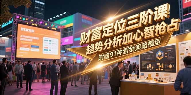 财富定位三阶课，趋势分析加心智抢占，附赠91种营销策略模型-董叔项目网