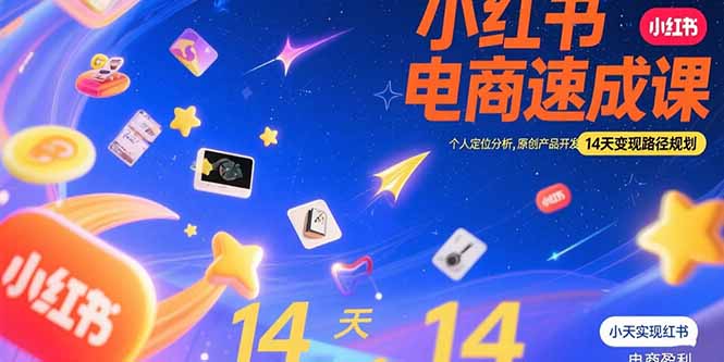 小红书虚拟电商速成课：个人定位分析，原创产品开发，14天变现路径规划-董叔项目网