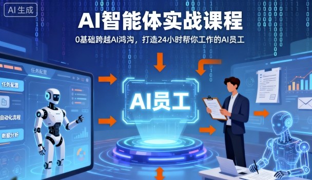 Ai智能体实战课程，0基础跨越Ai鸿沟，打造24小时帮你工作的Ai员工，打破常规，以实战定义Ai-董叔项目网