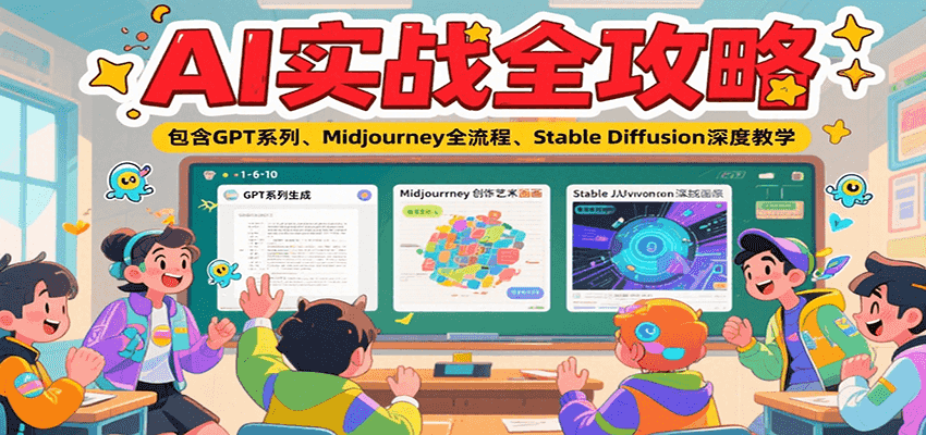 AI实战全攻略，包含GPT系列、Midjourney全流程、Stable Diffusion深度教学-董叔项目网