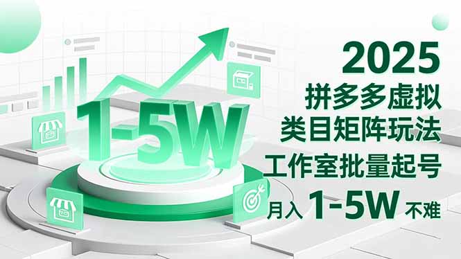 2025 拼多多虚拟类目矩阵玩法，工作室批量起号，月入 1-5W 不难-董叔项目网