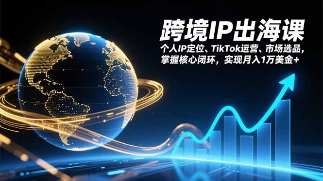 跨境IP出海课，个人IP定位、TikTok运营、市场选品，掌握核心闭环，实现月入1万美金+-董叔项目网