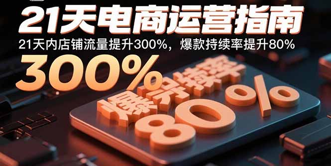 21天电商运营指南：21天内店铺流量提升300%，爆款持续率提升80%-董叔项目网