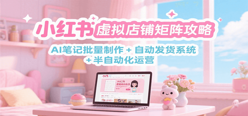 小红书虚拟店铺矩阵攻略：AI笔记批量制作 + 自动发货系统 + 半自动化运营-董叔项目网