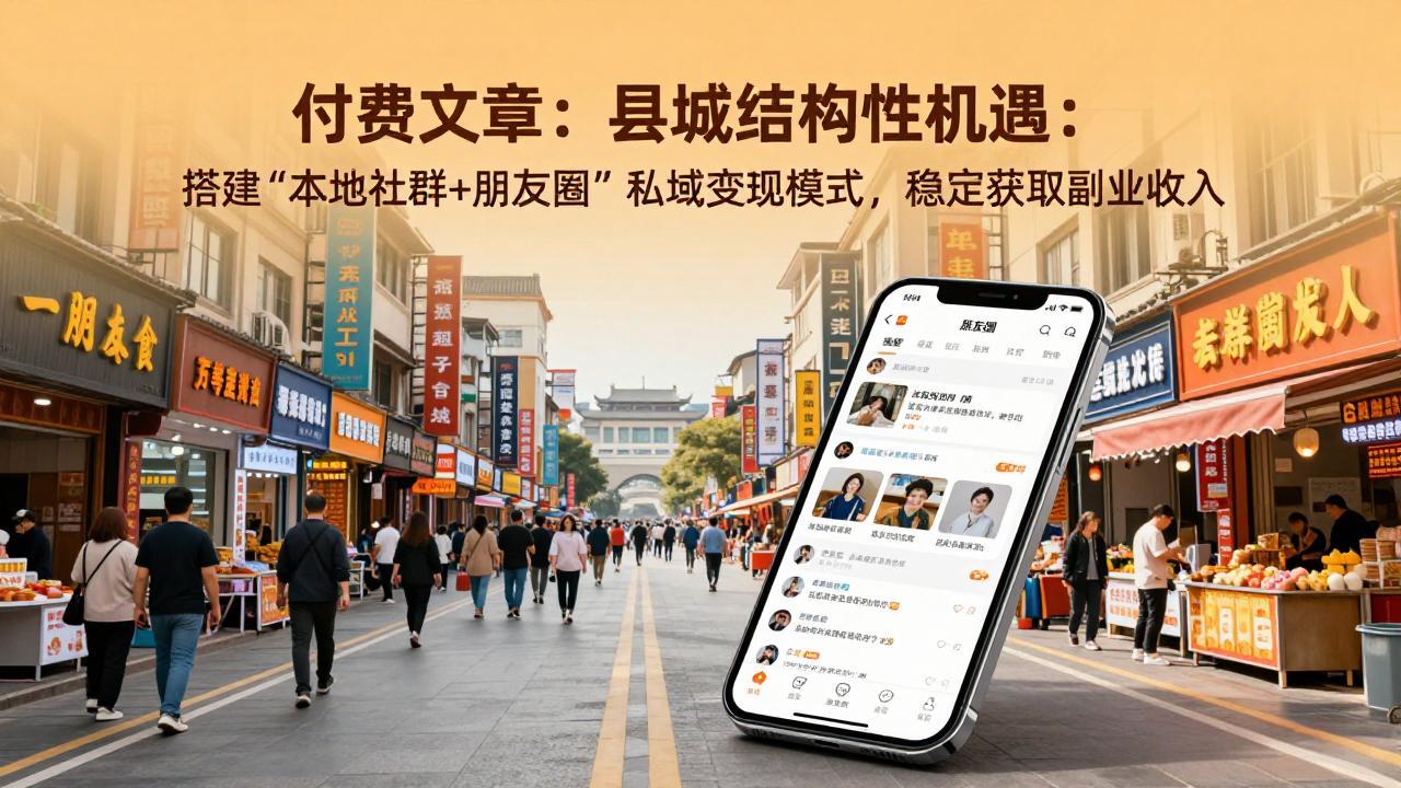 付费文章:县城结构性机遇:搭建“本地社群+朋友圈”私域变现模式,稳定获取副业收入-董叔项目网