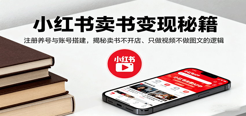 小红书卖书变现秘籍，注册养号与账号搭建，揭秘卖书不开店、只做视频不做图文的逻辑-董叔项目网