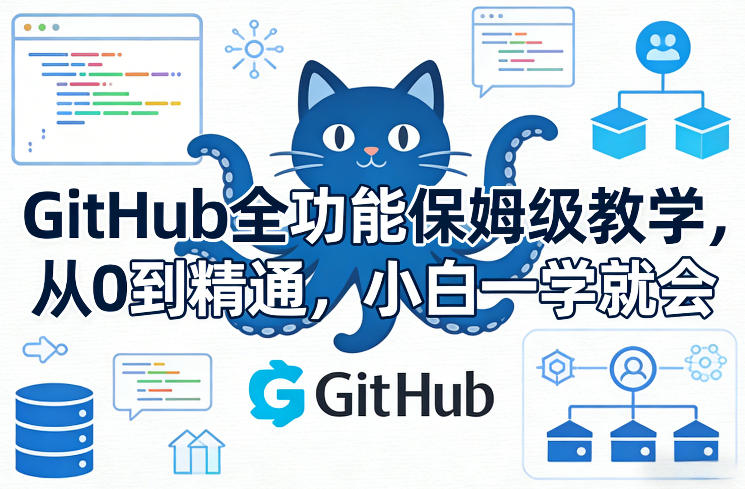 GitHub全功能保姆级教学，从0到精通，小白一学就会-董叔项目网