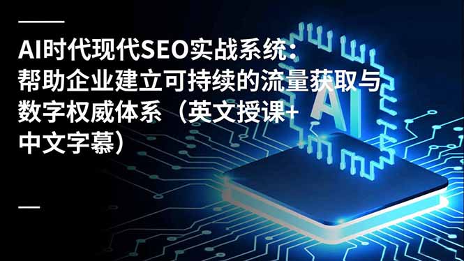 AI时代现代SEO实战系统：帮助企业建立可持续的流量获取与数字权威体系(英文授课+中文字幕-董叔项目网