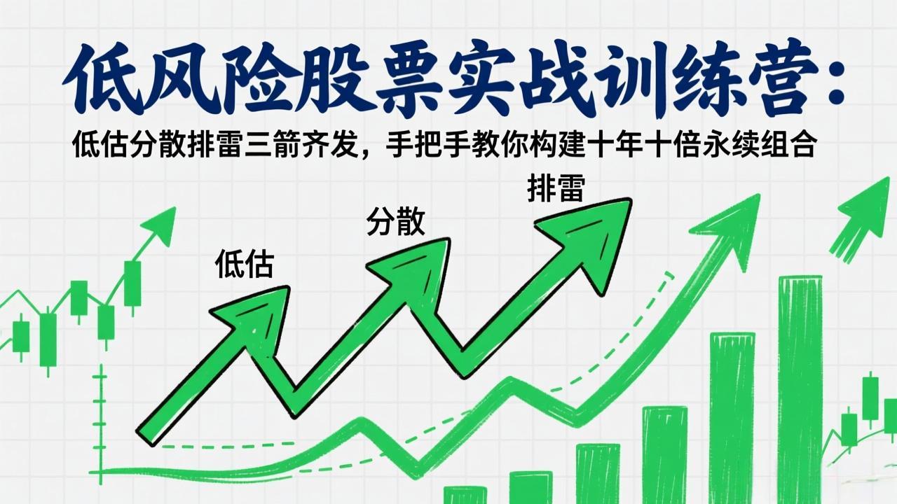 低风险股票实战训练营：低估分散排雷三箭齐发，手把手教你构建十年十倍永续组合-董叔项目网